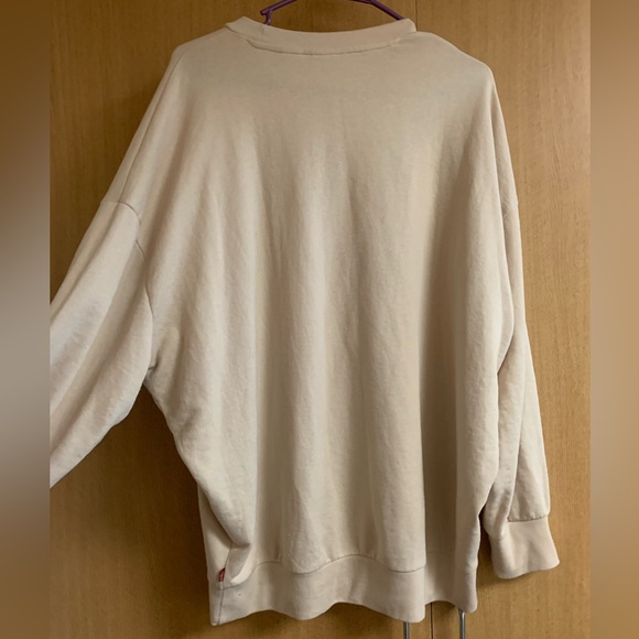 LEVI'S super oversize cream sweatshirt, drop shoulder, colorful, S - Picture 3 of 4